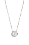 Nordstrom Cubic Zirconia Halo Pendant Necklace In Metallic