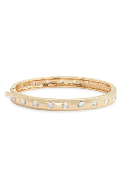 Nordstrom Cubic Zirconia Hinge Bangle Bracelet In Gold