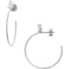Nordstrom Cubic Zirconia Hoop Earrings In Metallic