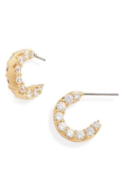 Nordstrom Cubic Zirconia Inset Hoop Earrings In Gold