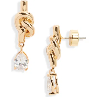 Nordstrom Cubic Zirconia Knot Drop Earrings In Gold