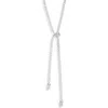Nordstrom Cubic Zirconia Knotted Tennis Y-necklace In Metallic
