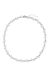 Nordstrom Cubic Zirconia Leaf Collar Necklace In Metallic