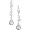 Nordstrom Cubic Zirconia Leafy Branch Drop Earrings In Clear- Silver