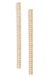 Nordstrom Cubic Zirconia Linear Drop Earrings In Clear- Gold