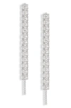 Nordstrom Cubic Zirconia Linear Drop Earrings In Clear- Silver