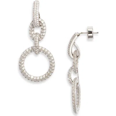 Nordstrom Cubic Zirconia Link Drop Earrings In Silver
