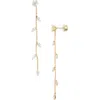 Nordstrom Cubic Zirconia Marquise Linear Drop Earrings In Clear- Gold