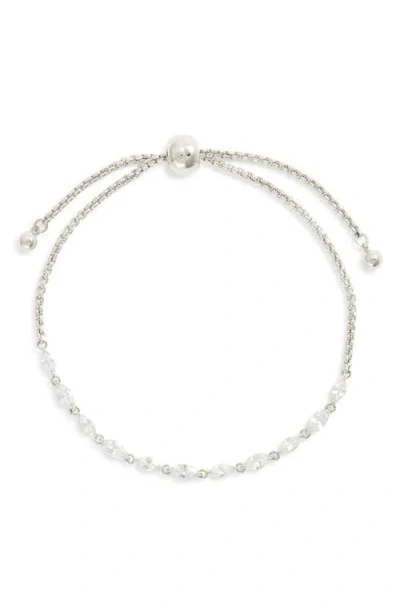 Nordstrom Cubic Zirconia Marquise Slider Bracelet In Clear- Silver