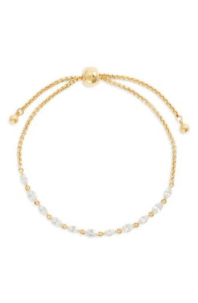 Nordstrom Cubic Zirconia Marquise Slider Bracelet In Gold