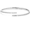 Nordstrom Cubic Zirconia Overlap Cuff Bracelet In Silver