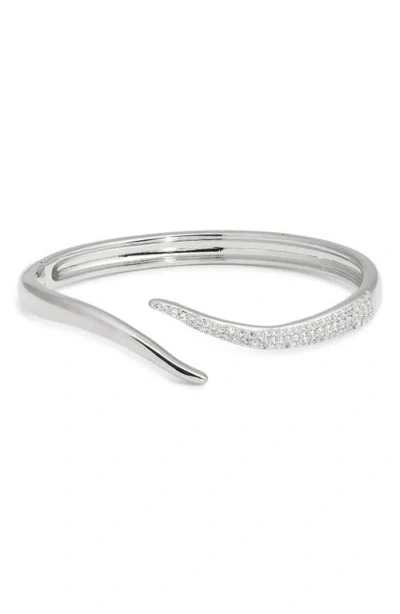Nordstrom Cubic Zirconia Pavé Bypass Cuff Bracelet In Metallic