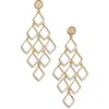 Nordstrom Cubic Zirconia Pavé Lattice Drop Earrings In Clear- Gold