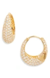 Nordstrom Cubic Zirconia Pavé Oval Hoop Earrings In Gold