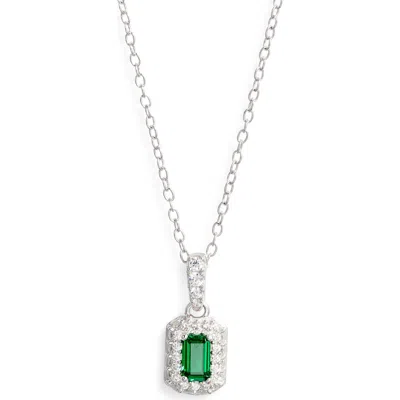 Nordstrom Cubic Zirconia Pendant Necklace In Green