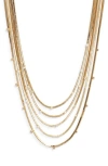 Nordstrom Cubic Zirconia Station Layered Necklace In Gold