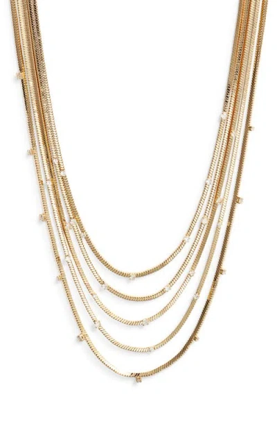 Nordstrom Cubic Zirconia Station Layered Necklace In Gold