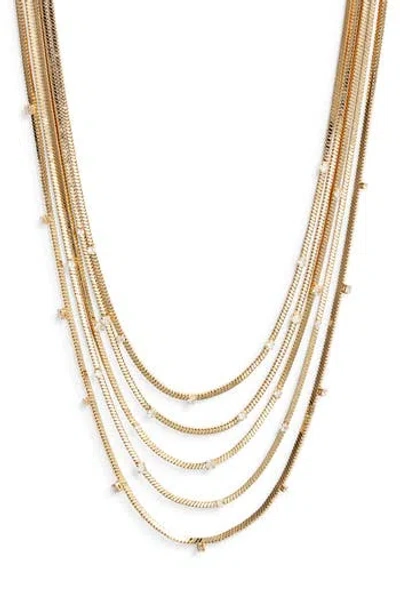 Nordstrom Cubic Zirconia Station Layered Necklace In Gold