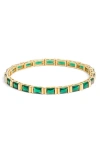 Nordstrom Cubic Zirconia Stretch Bracelet In Green