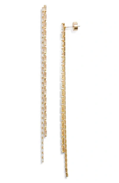 Nordstrom Cubic Zirconia Tassel Earrings In Clear- Gold