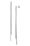 Nordstrom Cubic Zirconia Tassel Earrings In Clear- Silver