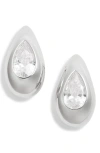 Nordstrom Cubic Zirconia Teardrop Earrings In Clear- Silver