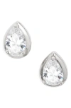 Nordstrom Cubic Zirconia Teardrop Earrings In Silver