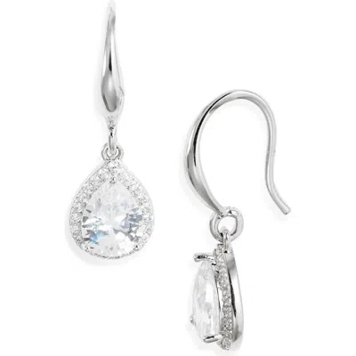 Nordstrom Cubic Zirconia Teardrop Earrings In Metallic