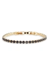 Nordstrom Cubic Zirconia Tennis Bracelet In Black- Gold