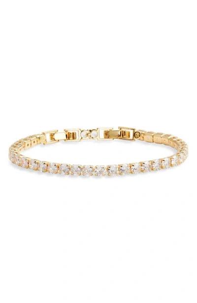 Nordstrom Cubic Zirconia Tennis Bracelet In Clear- Gold