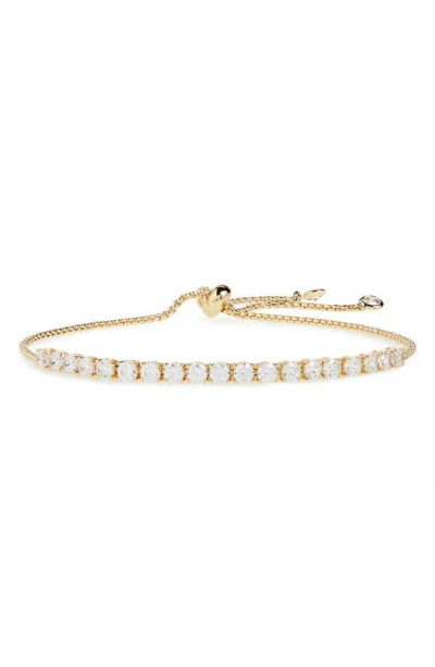 Nordstrom Cubic Zirconia Tennis Slider Bracelet In Clear/ Gold