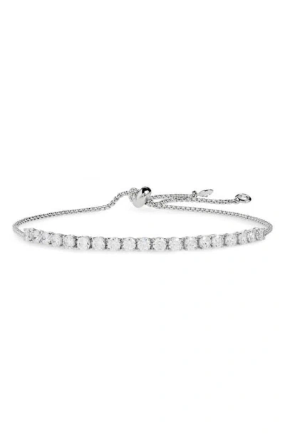 Nordstrom Cubic Zirconia Tennis Slider Bracelet In Clear/ Silver