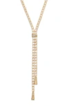 Nordstrom Cubic Zirconia Tennis Y-necklace In Clear- Gold