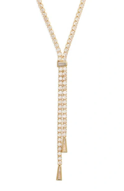 Nordstrom Cubic Zirconia Tennis Y-necklace In Clear- Gold