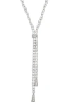 Nordstrom Cubic Zirconia Tennis Y-necklace In Clear- Silver