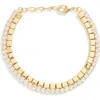 Nordstrom Cubic Zirconia Tile Bracelet In Clear- Gold