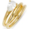 Nordstrom Cubic Zirconia Wrap Ring In Clear- Gold