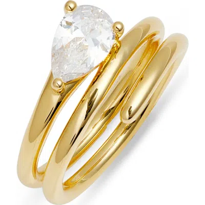 Nordstrom Cubic Zirconia Wrap Ring In Clear- Gold