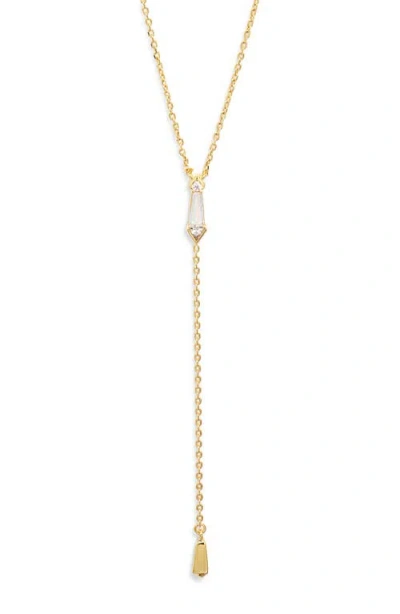 Nordstrom Cubic Zirconia Y-necklace In Gold