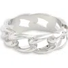Nordstrom Curb Link Cuff Bracelet In Rhodium