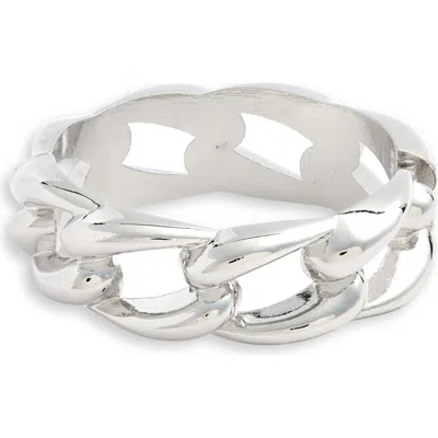 Nordstrom Curb Link Cuff Bracelet In Rhodium