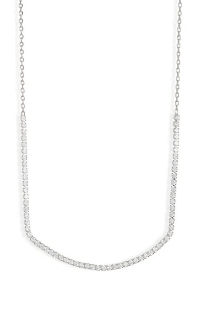 Nordstrom Dainty Cubic Zirconia Tennis Necklace In Clear- Silver