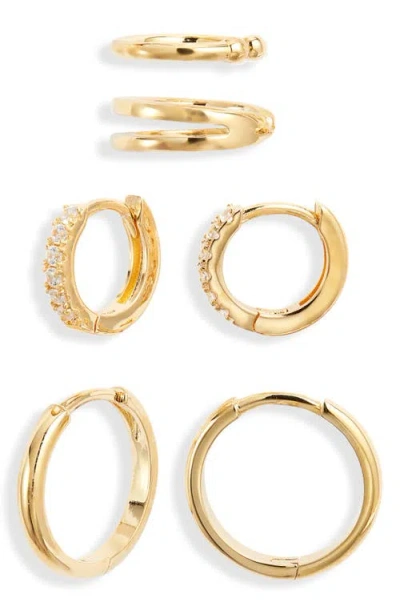Nordstrom Dainty Ear Cuff & Huggie Hoop Earring Set In Gold