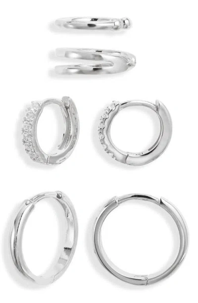 Nordstrom Dainty Ear Cuff & Huggie Hoop Earring Set In Metallic