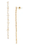 Nordstrom Dainty Mixed Cubic Zirconia Linear Drop Earrings In Gold