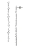 Nordstrom Dainty Mixed Cubic Zirconia Linear Drop Earrings In Silver
