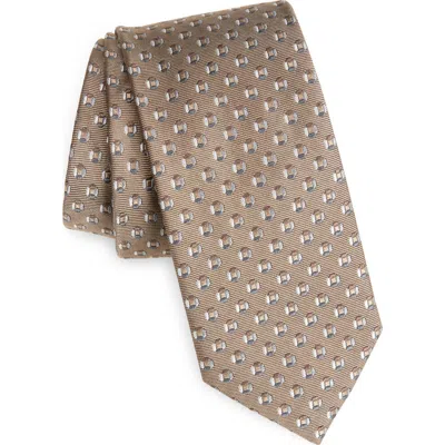 Nordstrom Damen Neat Silk Jacquard Tie In Brown