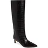 Nordstrom Dauphine Kitten Heel Knee High Boot In Black Croco