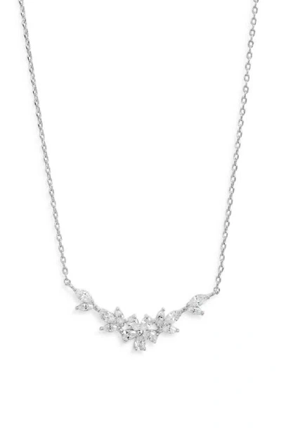 Nordstrom Delicate Cubic Zirconia Bar Necklace In Silver
