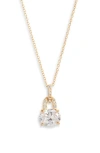Nordstrom Delicate Cubic Zirconia Pendant Necklace In 14k Gold Plated